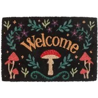 Something Different Fußmatte Black Mushroom Welcome Fußmatte 60 x 40 Pilze vintage