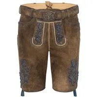 Spieth & Wensky Trachtenlederhose 1519 Presley Herren Trachtenhose Lederhose kurzhose mit Gürtel Ziegenvelour