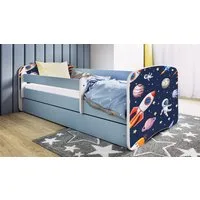 Raumhirsch Furniture Kinderbett 70x140, 80x160, 80x180 cm - Komplettset mit Matratze & Schublade (Bett für Jungs, Einzelbett für Kinder 2–12 Jahre mit Rausfallschutz), verschiedene Farben & Designs