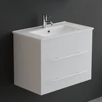 Alpenberger Badmöbel-Set Waschbecken mit Unterschrank - Waschbeckenunterschrank mit Schubladen, (Badezimmerschrank - Weiß, Schrank Badschrank - 70 cm), Gäste WC & Badezimmer Set - Waschtisch mit Nano