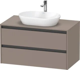 Duravit Ketho.2 Konsolenwaschtischunterbau wandhängend Basalt Matt 1000x550x568 mm - K24896043430000 K24896043430000