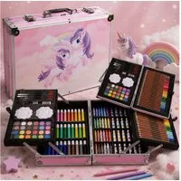 MAALEO Malstift Malset für Kinder Malkoffer Einhorn 144 Teile mit Stiften und Farben -