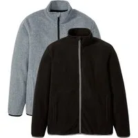 bonprix Fleecejacke (Packung, 2-St) im 2er-Pack, Regular Fit, hüftbedeckend, mit Reißverschluss