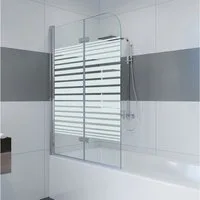 IMPTS Badewannenaufsatz Duschwand für Badewanne Badewannenfaltwand Faltbar 100-140cm, Glas Alu, (2 tlg., 2 TLG), Duschabtrennung für Badewanne