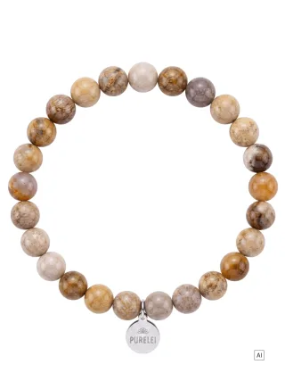 PURELEI Korallen Jade Perlenarmband