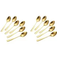 Cheffinger Kaffeelöffel 12er Set Kaffeelöffel Teelöffel Löffel L 14,5cm CF1007 Gold