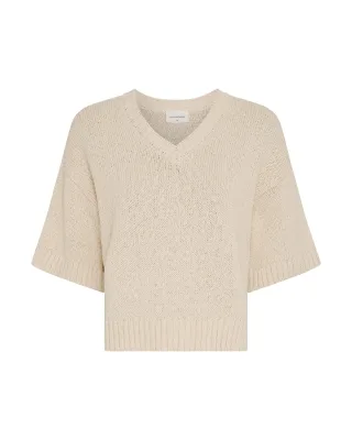 msch copenhagen - MSCHHannalie 2 4 V Pullover bleached sand - Gr. - XL