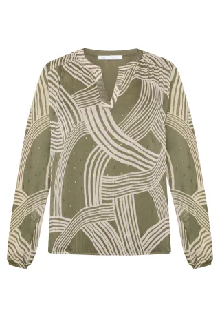Betty & Co - Schlupfbluse khaki/cream - Gr. - 36