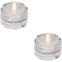 XMAS KING Teelicht 06782 LED-Teelicht 2er Set warmweiß Wasserdicht Batterie außen innen