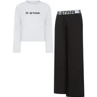 G-STAR Pyjama TURQUOISE, LONG SLEEVE TEE & LOUNGE JOGGERS SET (Set, 2 tlg) aus Baumwolle mit Stretchanteil