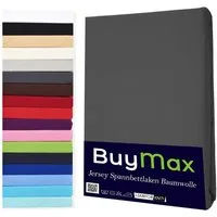 Buymax Spannbettlaken Buymax Jersey aus 100% Baumwolle, Jersey, Gummizug: Rundumgummi, (1 Stück), Pflegeleicht und Atmungsaktiv in Verschiedenen Farben und Größen