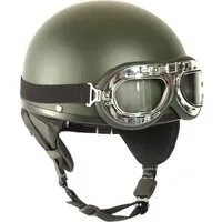 Mil-Tec Schutzhelm Retro Helm Halbschale mit Brille