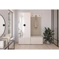 Compleo Garderoben-Set mit Sitbank, 2 Türen, Elegant design, Kaschmir