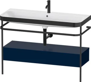 Duravit Happy D.2 Plus c-bonded Set mit Metallkonsole und Schubkasten Nachtblau Seidenmatt 1175x490x HP4744O98980000