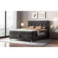 OTTO home Boxbett EMILLIAN, Polsterbett mit Bettkasten und Taschenfederkernmatratze H3, mit Kaltschaumtopper, Chenille-Bezug, Liegefläche 140x200 cm