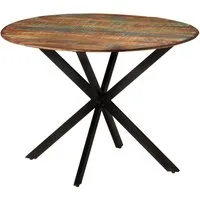 vidaXL Esstisch Esstisch Ø110x78 cm Altholz Massiv und Stahl (1-St)
