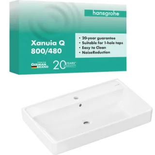 hansgrohe Xanuia Q Waschtisch 60225450 700x480mm, mit Hahnloch/Überlauf, weiß
