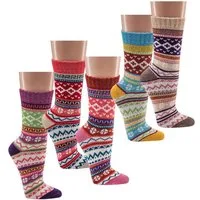 FussFreunde Norwegersocken 3 Paar bunte Norweger Damensocken Hygge Baumwolle Antiloch-Garantie
