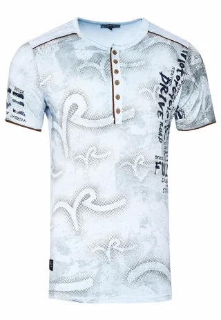 T-Shirt Verwaschen mit Knopfleiste