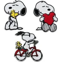 Mono-Quick Aufnäher Bügelbild, Aufbügler, Applikationen, Patches, Flicken, zum aufbügeln, PES, NY, Snoopy Set 3 Stück