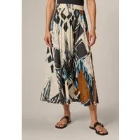 Adrianna Papell A-Linien-Rock Small Pleated Pull On Midi A-Line Side Slit Skirt Tailliert, figurbetont, elegant
