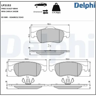 Delphi Bremsbel?ge vorne Dacia Fiat Jeep Nissan Renault