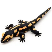 Uni-Toys Kuscheltier Feuersalamander - 34 cm (Länge) - Plüsch-Salamander - Plüschtier, zu 100 % recyceltes Füllmaterial