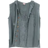 Guru-Shop Hemd & Shirt Natürliches Hemd aus Indien, Top mit Kapuze -.. Ethno Style, alternative Bekleidung