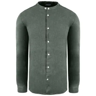Emporio Armani Regular Fit Herren Dunkelgrünes Hemd