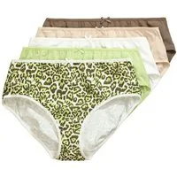 Ulla Popken Midislip Midislips 5er-Pack farbiges Leomuster/einfarbig