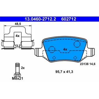ATE Bremsbel?ge hinten Mercedes A-Klasse W169 B-Klasse W245