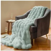 Wohndecke Kuscheldecke Kaninchen Plüsch Decke, KEAYOO, Kunstfell Warme Kuscheldecke für Couch Bett Sofa