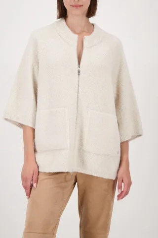 monari - Strickjacke mit Lurex almond - Gr. - 40