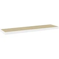vidaXL Wandregal, Schweberegal Eichen-Optik und Weiß 120x23,5x3,8 cm MDF