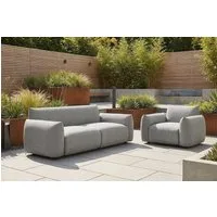 riess-ambiente Loungesofa SEAHAWK 205cm anthrazit - Outdoor-Stoff, Aluminium, Olefin, wetterfest, Einzelartikel 1 Teile, UV-beständiger Outdoor-2-Sitzer - ideal für Garten, Balkon & Terrasse