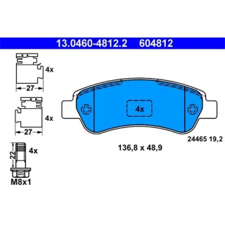 ATE Bremsbel?ge hinten Citroen Jumper Bus Fiat Ducato Peugeot Boxer