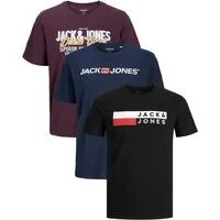 Jack & Jones PlusSize Print-Shirt (Spar-Set, 3er-Pack) Big Size Shirt Übergrößen Shirt