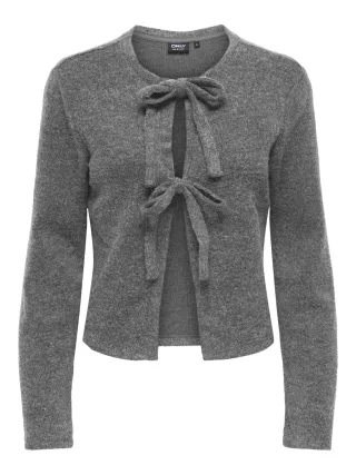 ONLY - ONLJACKIE L/S TIE CC SWT Medium Grey Melange - Gr. - S