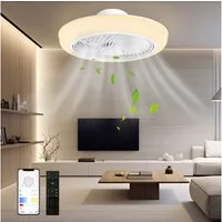 Sunicol Deckenventilator mit beleuchtung, 6 Windgeschwindigkeiten, Dimmbar, Leise, 3 Farbtemperatur, Smart App und Fernbedienung, Timer, für Wohnzimmer