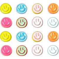 FOUORTUNATE-BEE Magnethalter 16er Set Emaille-Kühlschrankmagnete mit bunten Emojis (16-St), Bunte magnetische Kühlschrank-Deko im 16er Set