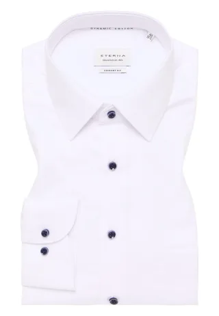 ETERNA - Dynamic Cotton Dobbydesign Langarm weiß - Gr. - 48/Langarm - 65cm