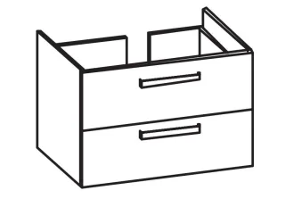 Artiqua 413 Waschtischunterschrank für Acanto Slim 500641 Weiß Hochglanz, 413-WU2L-K177-7016-68 413-WU2L-K177-7016-68