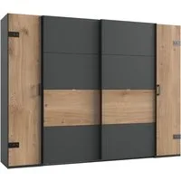 Wimex Kleiderschrank Stockholm, rustikale Optik im Industrial Design, Made in Germany 270x65x210cm, viel Stauraum durch 2 Kleiderstangen und 10 Einlegeböden