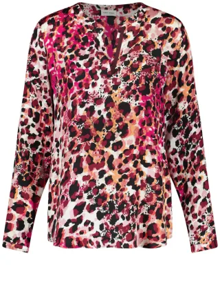 GERRY WEBER Collection - Bluse mit Muster beige/rot - Gr. - 40