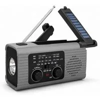Tekoo Kurbelradio Notfallradio mit Solar, 4000mAh Powerbank & SOS Notfallradio (AM/FM-ontvangst, NOAA-weerwaarschuwing, Telescopische antenne, IPX4 Spatwaterdicht, 180 graden draaibare leeslamp, 4000mAh)