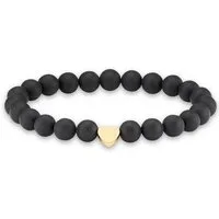 Firetti Armband Schmuck Geschenk Herz Element, Steinarmband, Partnerarmband, Made in Germany - mit Onyx oder Tigerauge