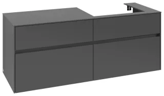 Villeroy & Boch Waschtischunterschrank Collaro C08600 1400x548x500mm 4 Ausz. Waschtisch re Graphite C08600VR