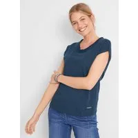 bonprix T-Shirt bequeme Passform, aus Baumwolle, mit Flügelärmeln, Kurzarm-Design