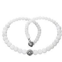 Bella Carina Perlenkette Kette mit echtem Mondstein und Silber Perle, Mondstein mit Silberperle