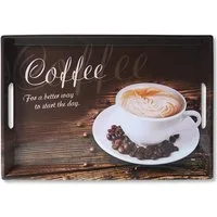 KESPER® Servierplatte Serviertablett, 77397, Motiv: Coffee, Maße: 50 x 35 x 4,5 cm, Melamin, (1-tlg)